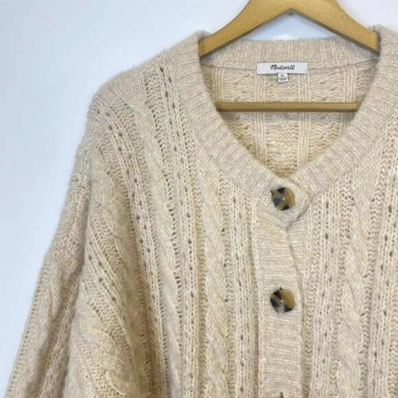 Madewell Pointelle Cable Knit Cardigan Sweater - Picture 3 of 10